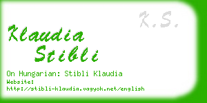 klaudia stibli business card